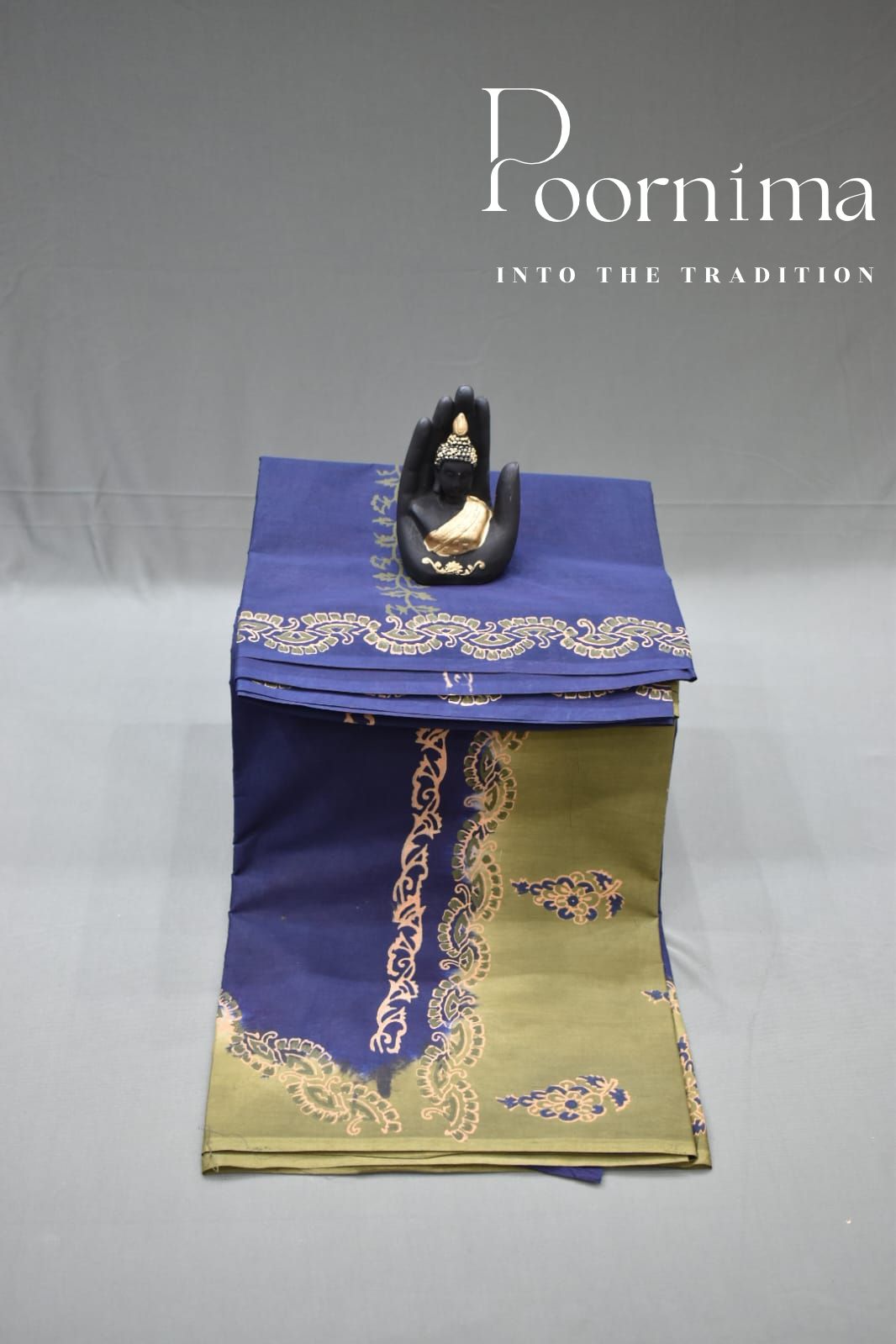 DARK BLUE- PMR COTTON SAREE
