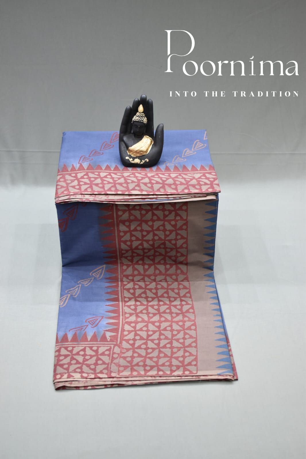 BLUE- PMR COTTON SAREE