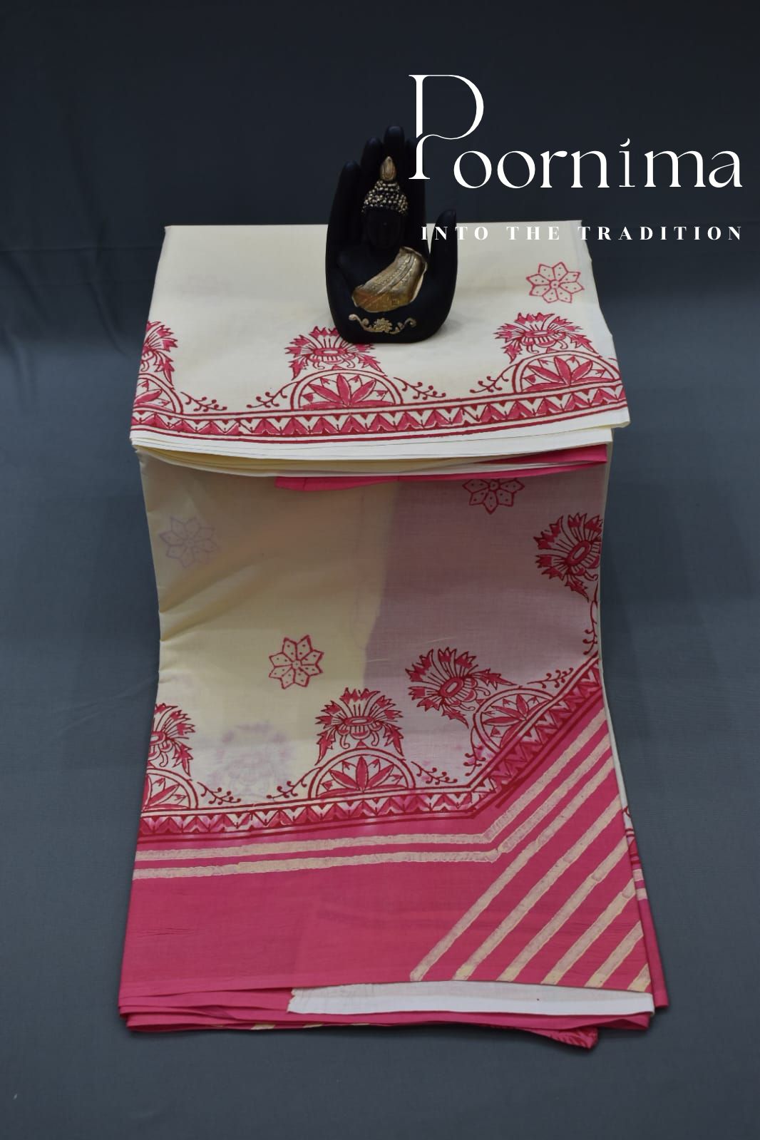 CREAM-PMR COTTON SAREE