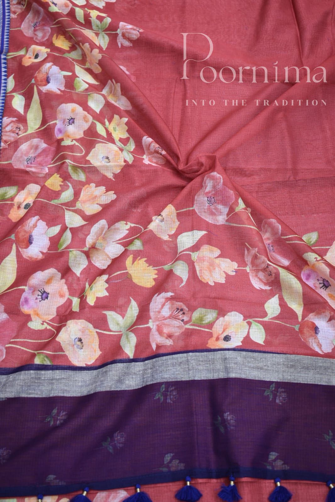 MAROON-KOTA VIDARBHA  BORDER SAREES