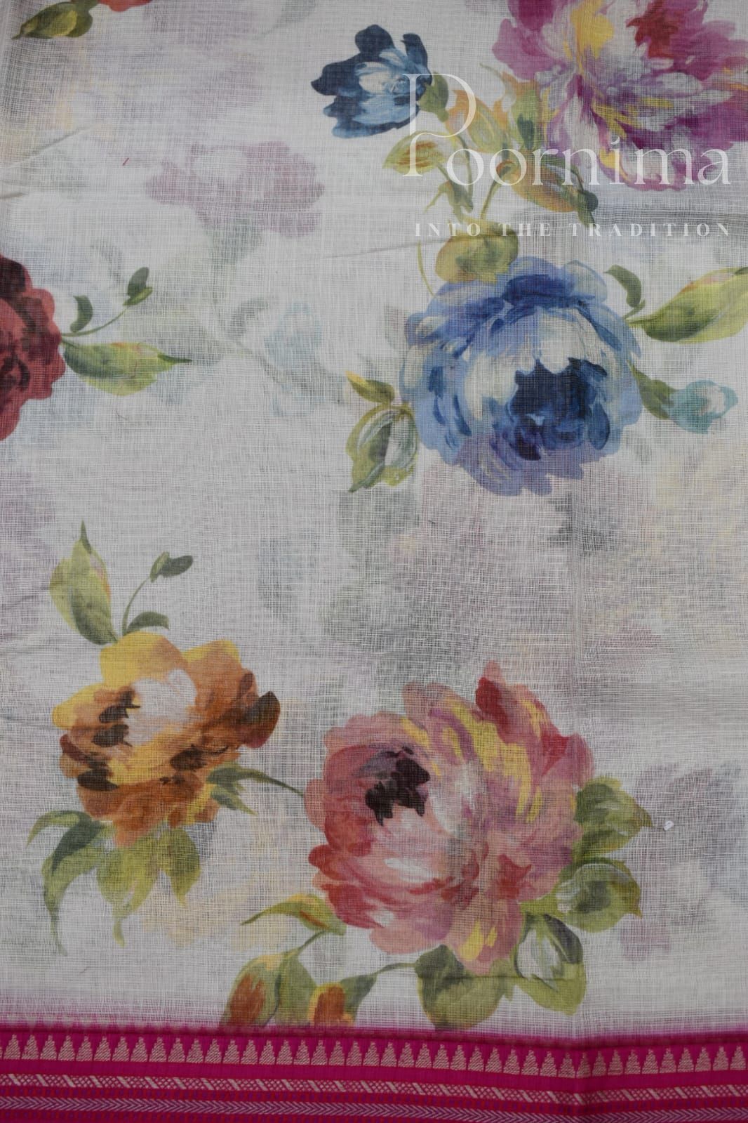 WHITE-KOTA VIDARBHA  BORDER SAREES