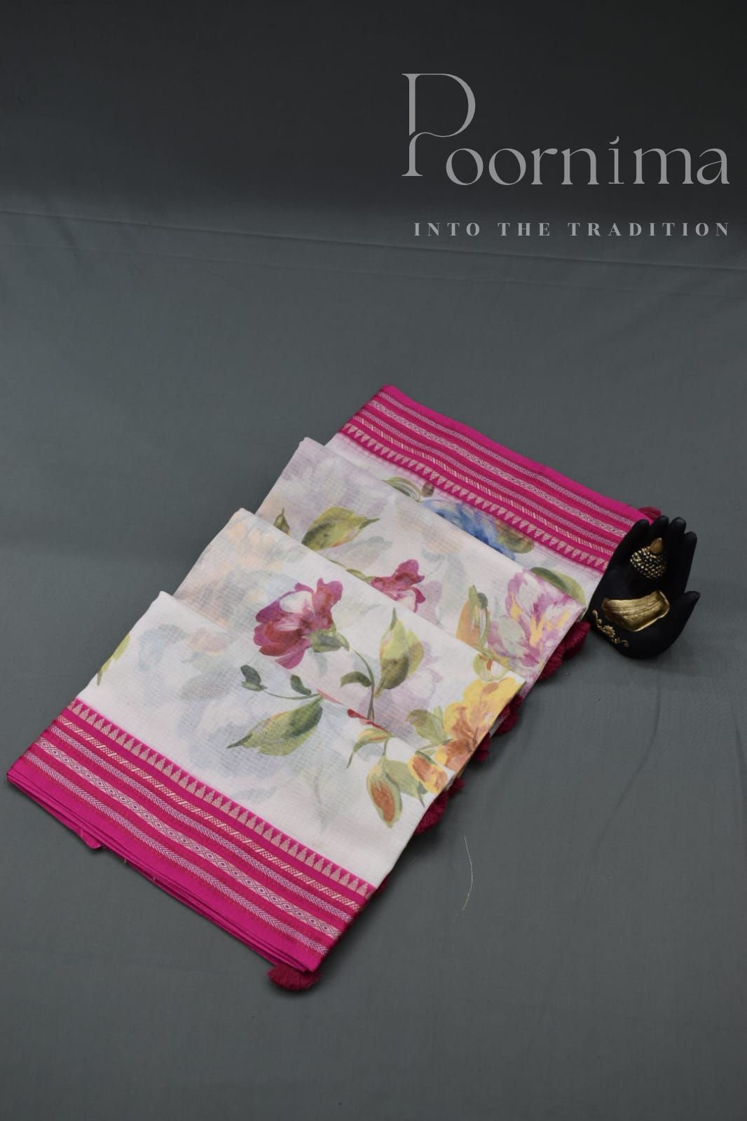 WHITE-KOTA VIDARBHA  BORDER SAREES