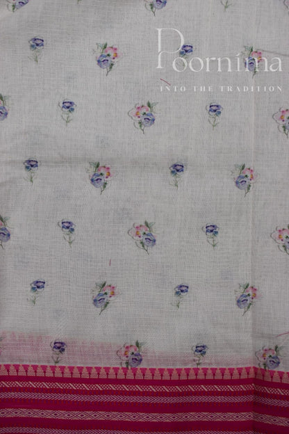 HALF WHITE-KOTA VIDARBHA  BORDER SAREES