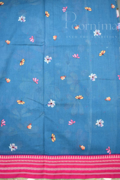 AZURE BLUE- KOTA VIDARBHA BORDER SAREE