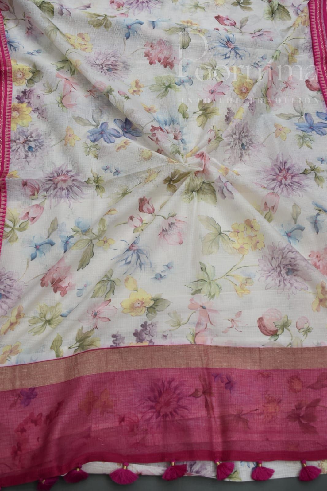 HALF WHITE- KOTA VIDARBHA BORDER SAREE