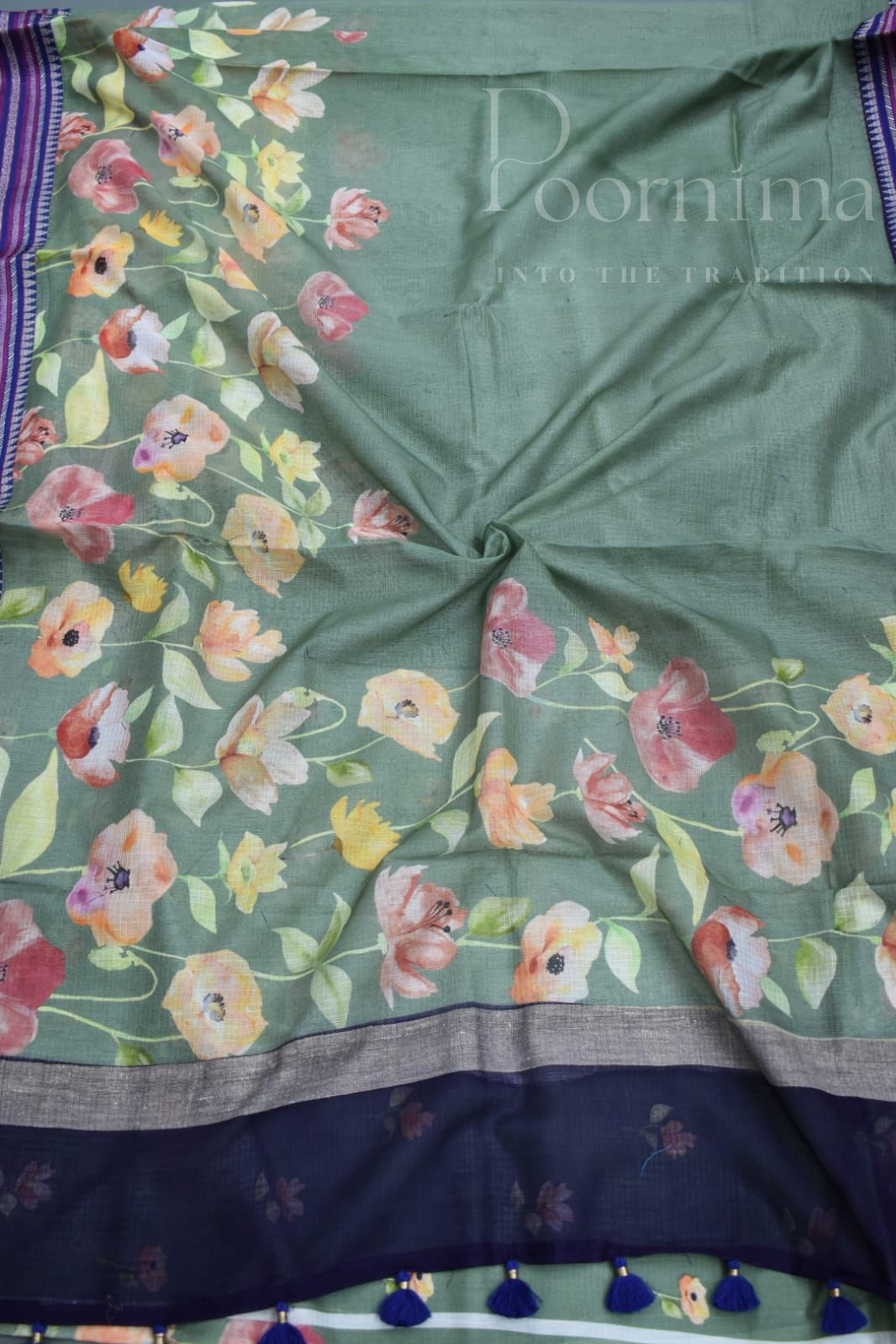 PISTA GREEN- KOTA VIDARBHA BORDER SAREE