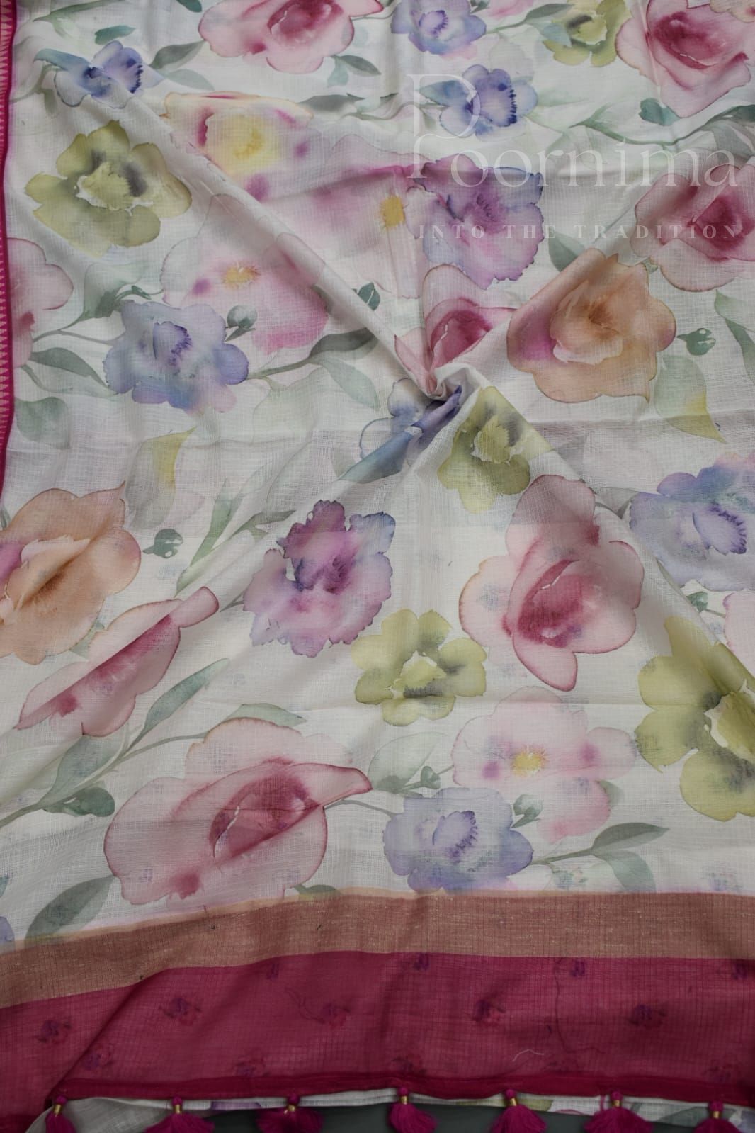 WHITE- KOTA VIDARBHA BORDER SAREE