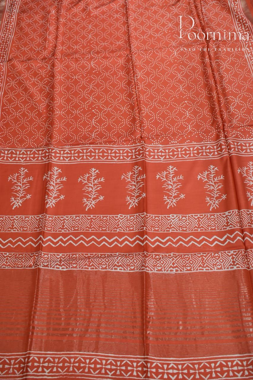 ORANGE-COTTON SILK SAREE