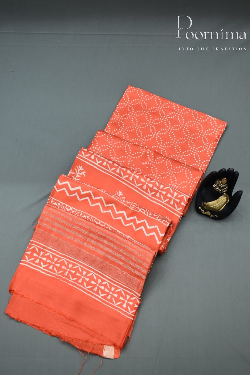 ORANGE-COTTON SILK SAREE