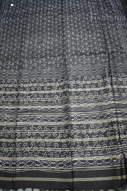 BLACK&amp;WHITE-BAGALPUR CHECKS SAREE