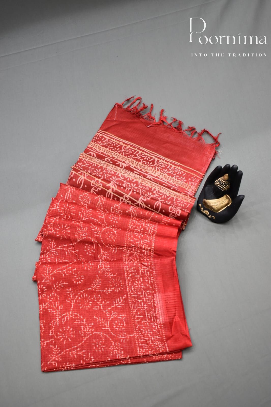 RED- BAGALPUR CHECKS SAREE