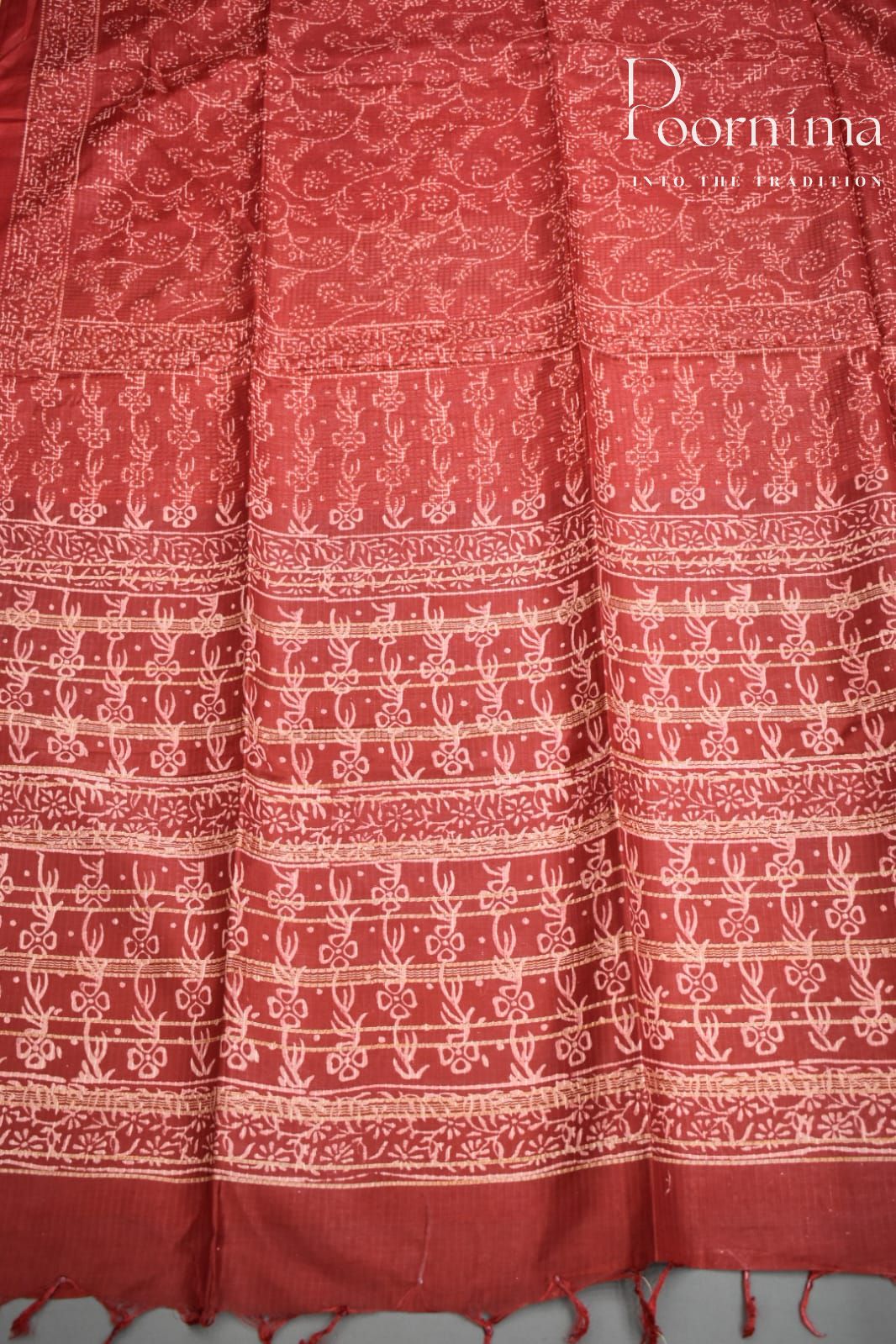RED- BAGALPUR CHECKS SAREE