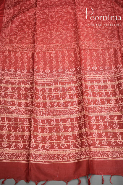RED- BAGALPUR CHECKS SAREE