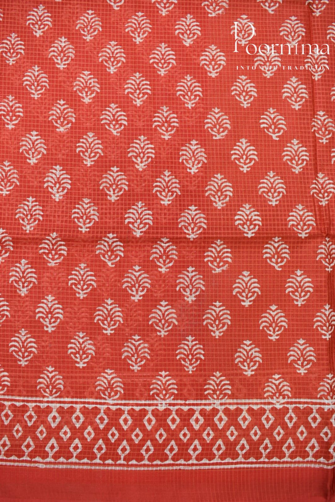 ORANGE-BAGALPUR CHECKS SAREE