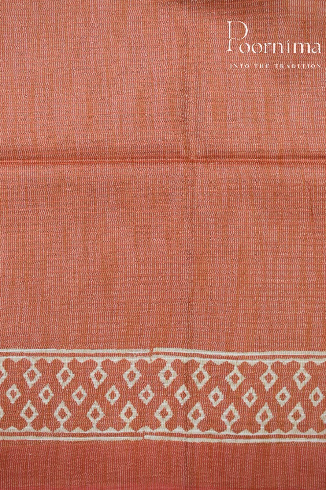 ORANGE-BAGALPUR CHECKS SAREE