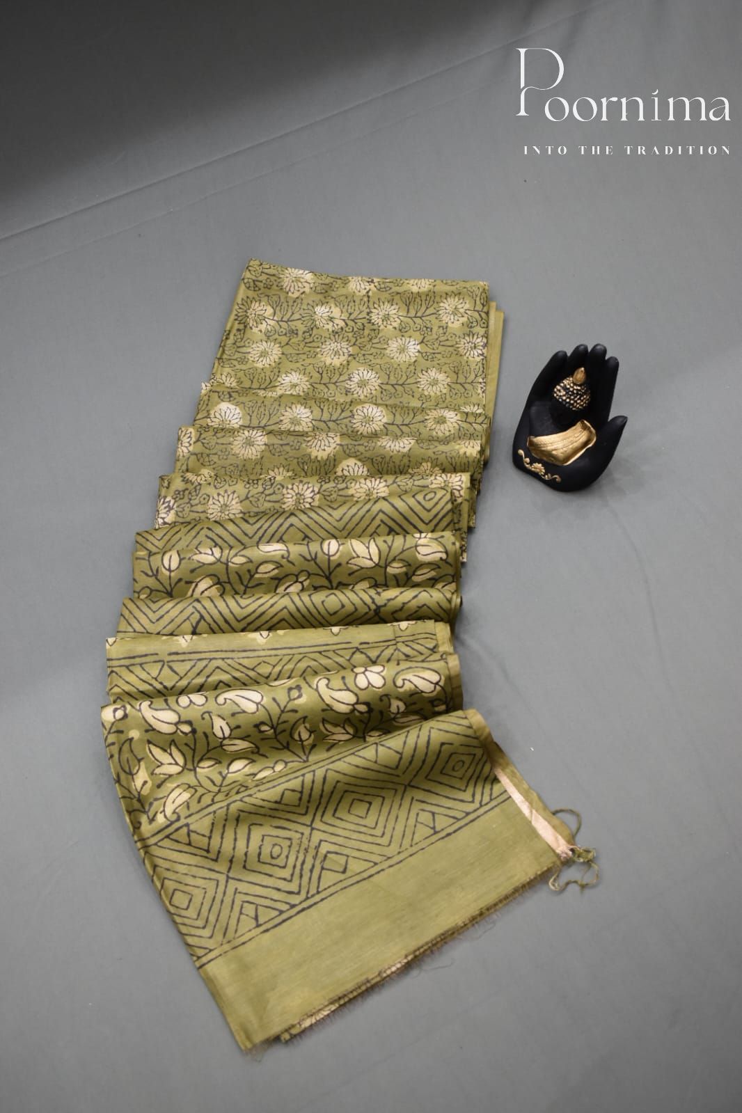 GREEN-COTTON SILK SAREE