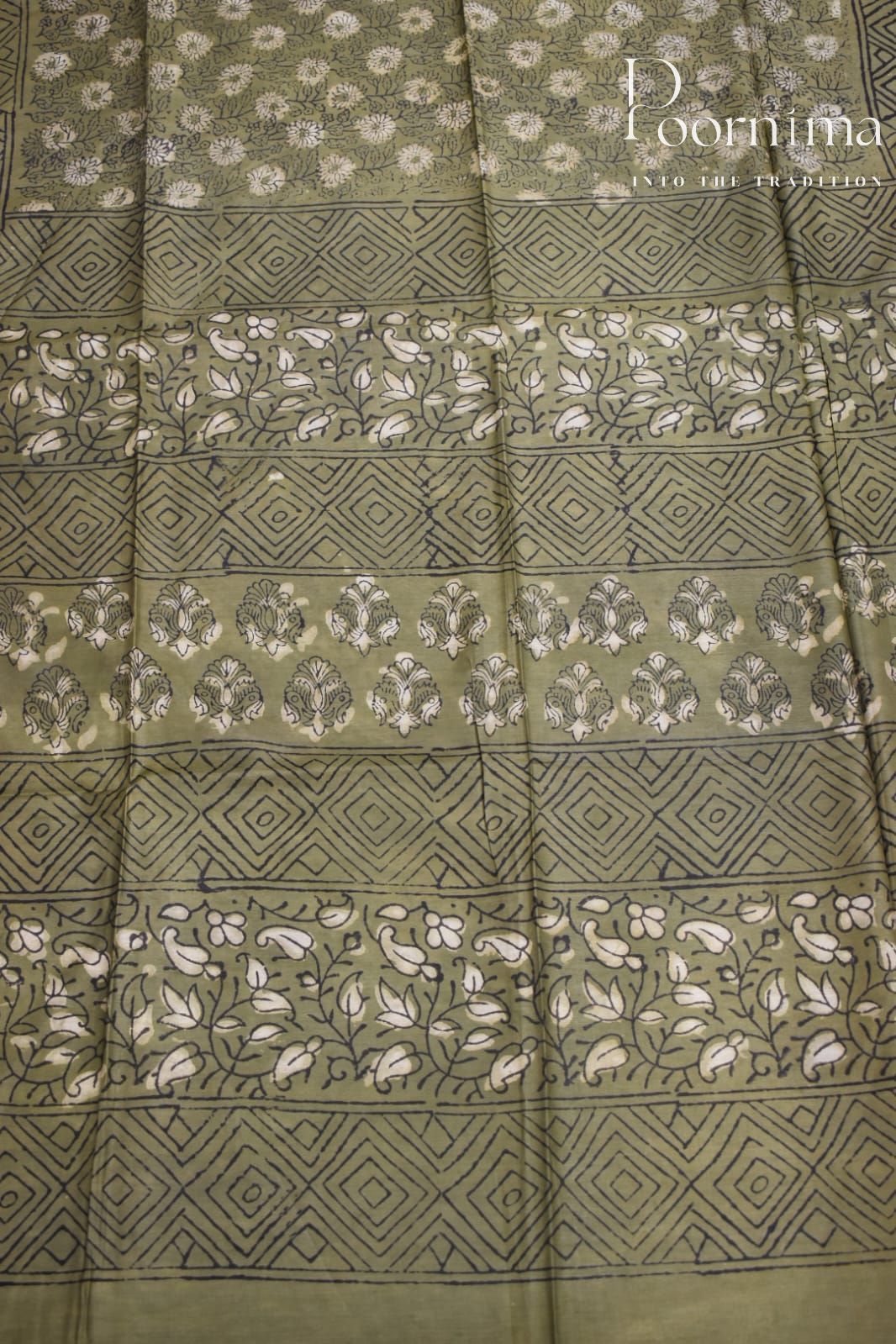 GREEN-COTTON SILK SAREE