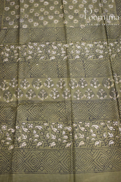 GREEN-COTTON SILK SAREE