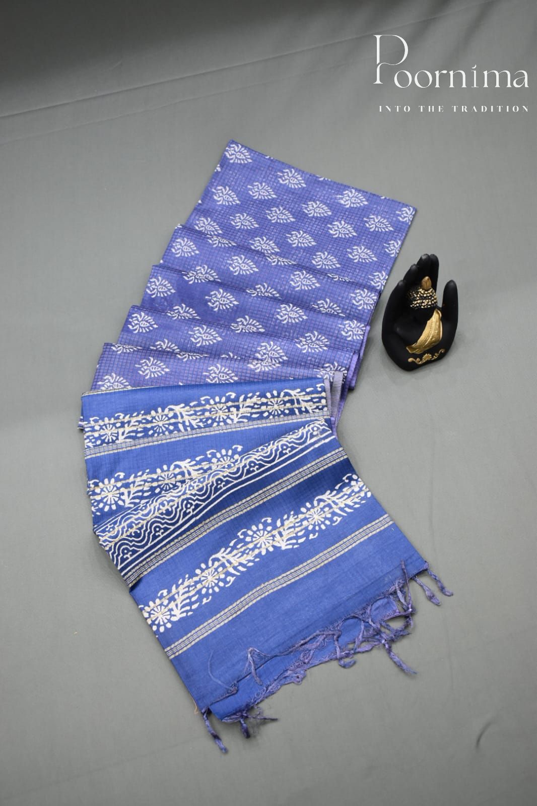 BLUE-BAGALPUR CHECKS SAREE