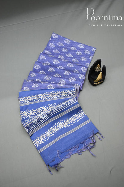 BLUE-BAGALPUR CHECKS SAREE