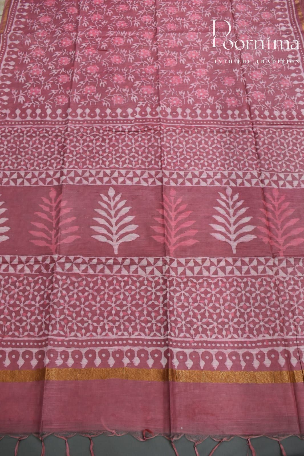 ONION PINK-COTTON SILK SAREE