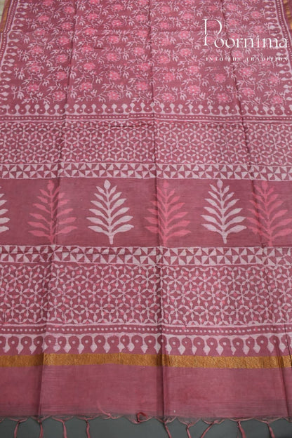 ONION PINK-COTTON SILK SAREE