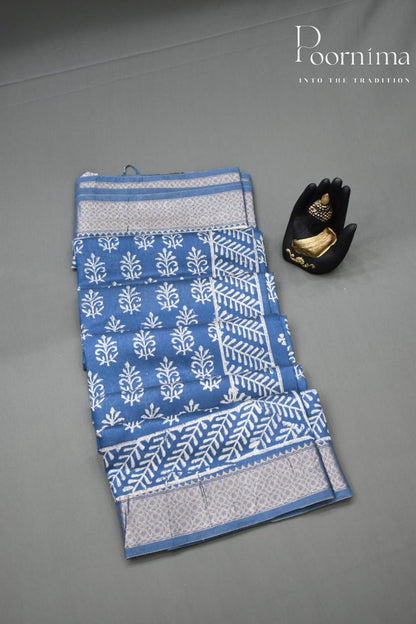 ROYAL BLUE- COTTON SILK SAREE