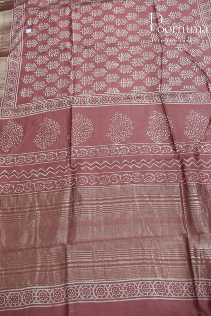 CHESTNUT- COTTON SILK SAREE