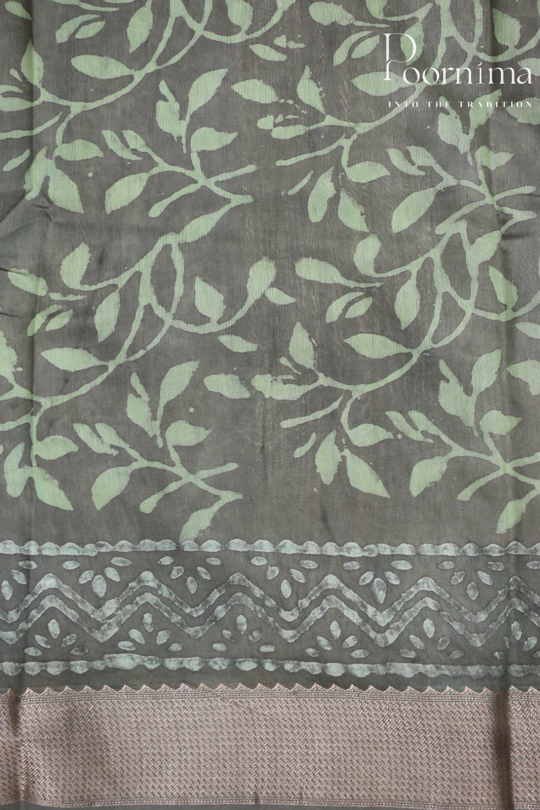 GREY-COTTON SILK SAREE