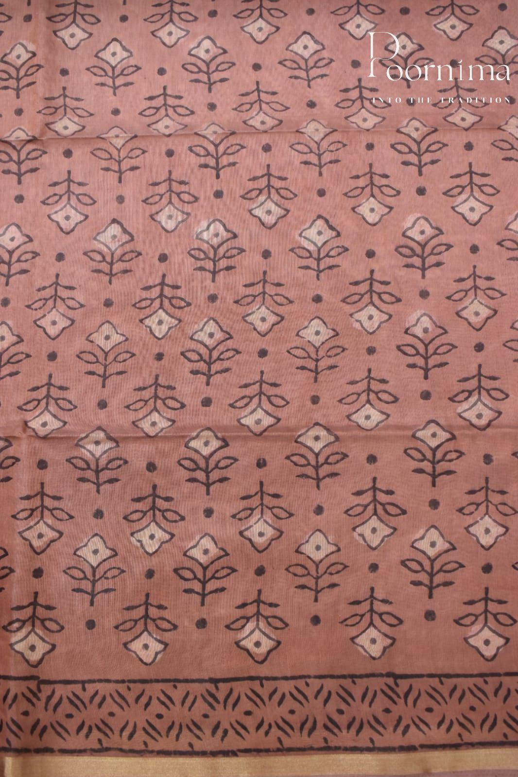 LIGHT BROWN-COTTON SILK SAREE