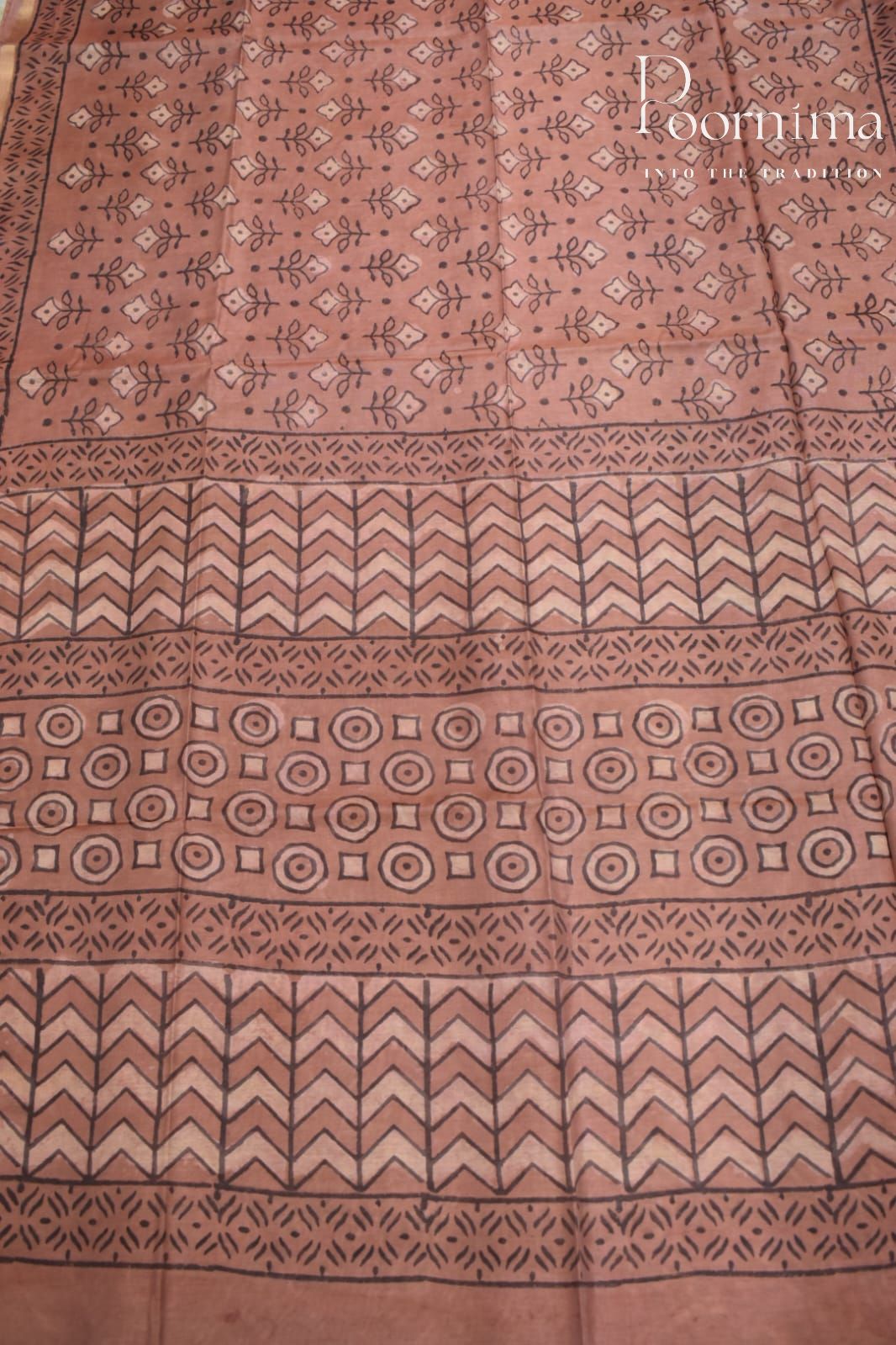 LIGHT BROWN-COTTON SILK SAREE