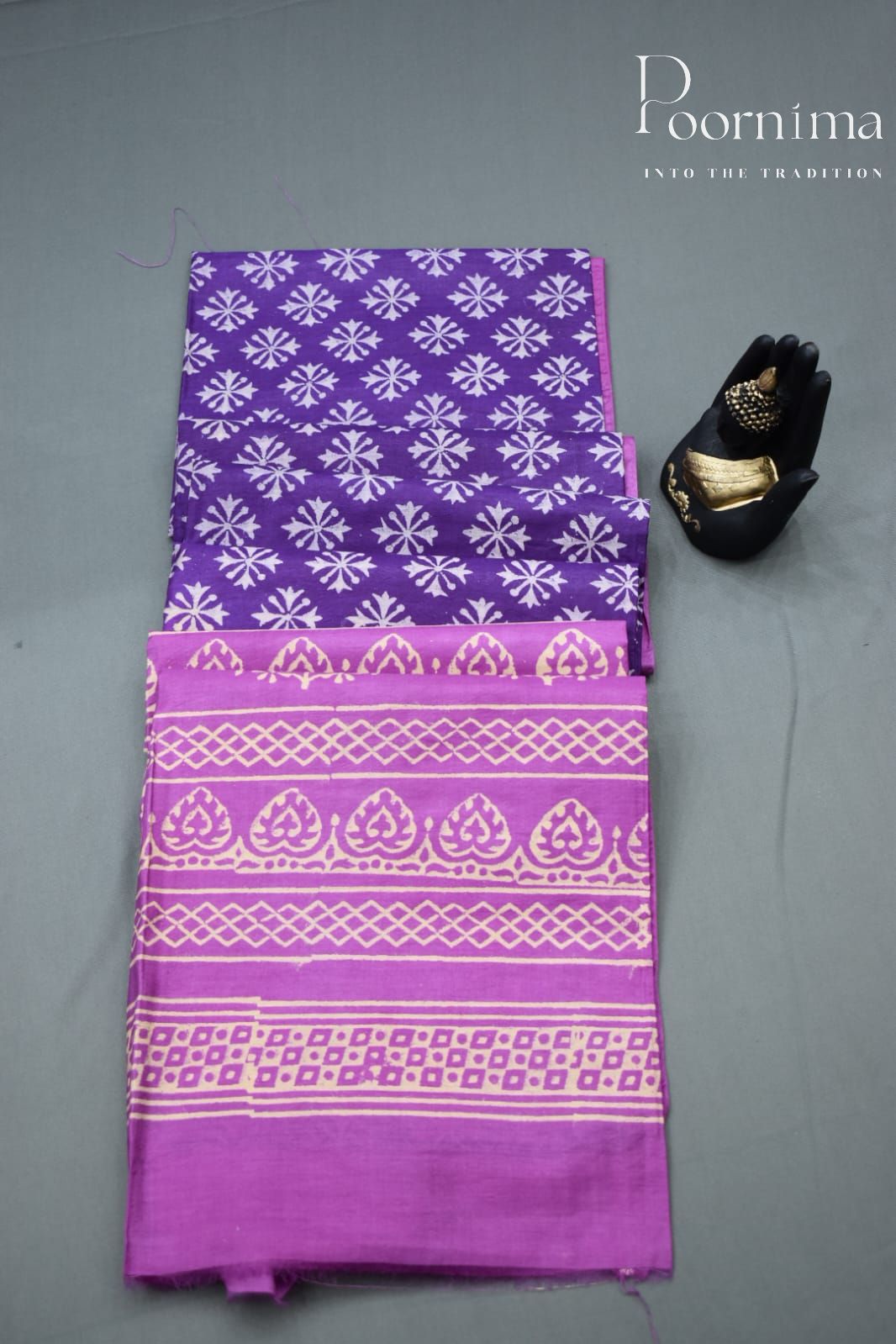 VIOLET-COTTON SILK SAREE
