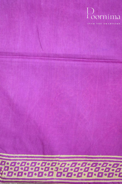 VIOLET-COTTON SILK SAREE