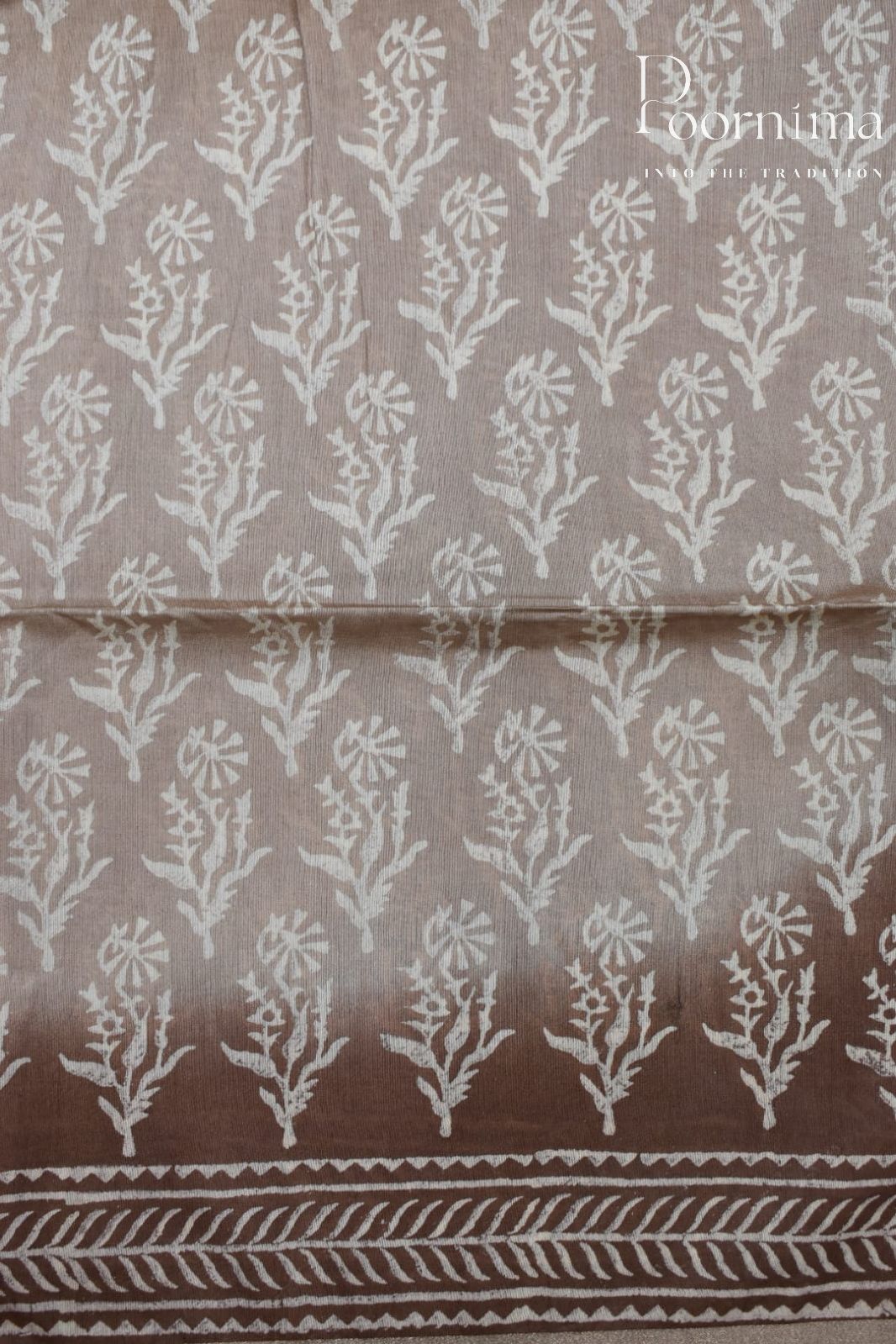 BROWN-COTTON SILK SAREE