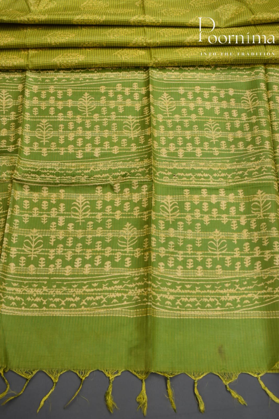 LEMON YELLOW-BAGALPUR CHECKS SAREE