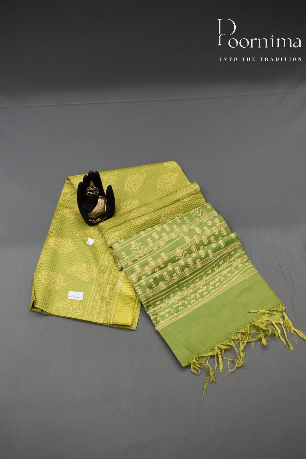 LEMON YELLOW-BAGALPUR CHECKS SAREE