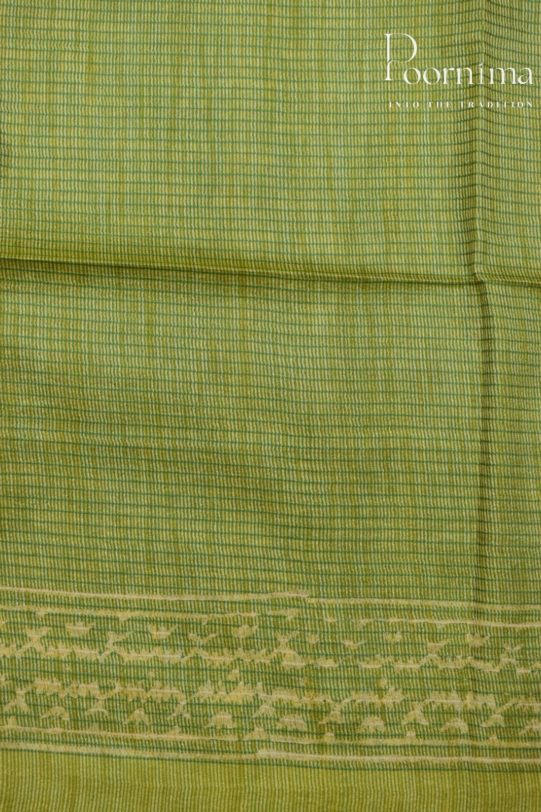 LEMON YELLOW-BAGALPUR CHECKS SAREE