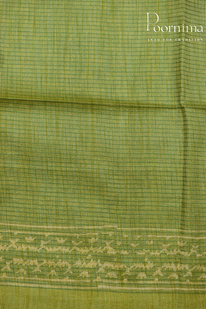 LEMON YELLOW-BAGALPUR CHECKS SAREE
