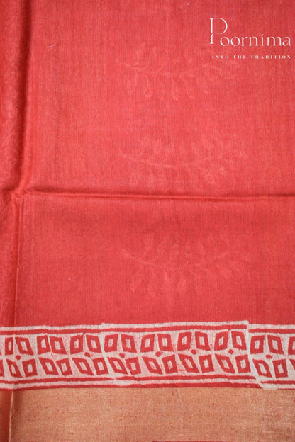 BLACK&amp;ORANGE-COTTON SILK SAREE
