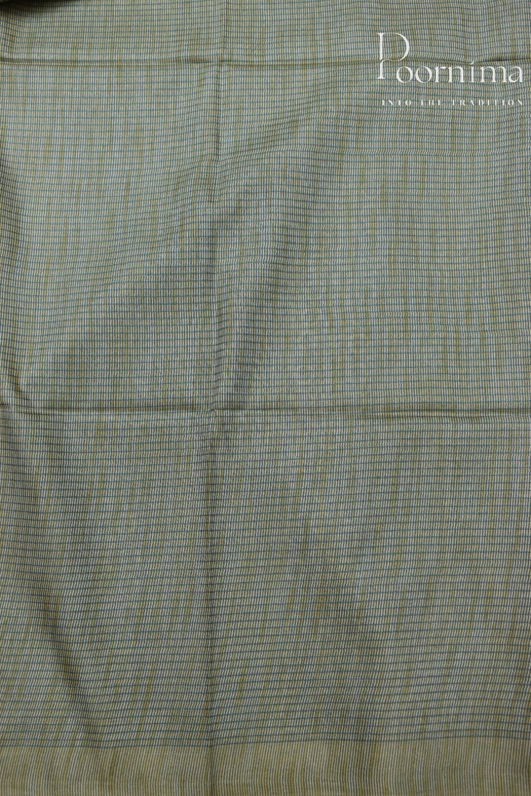PISTA GREEN-BAGALPUR CHECKS SAREE