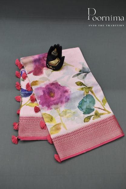 ONION PINK- BANANA WEAVING SAREE