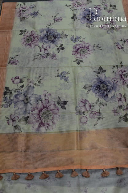 CREAM- BANANA WEAVING SAREE