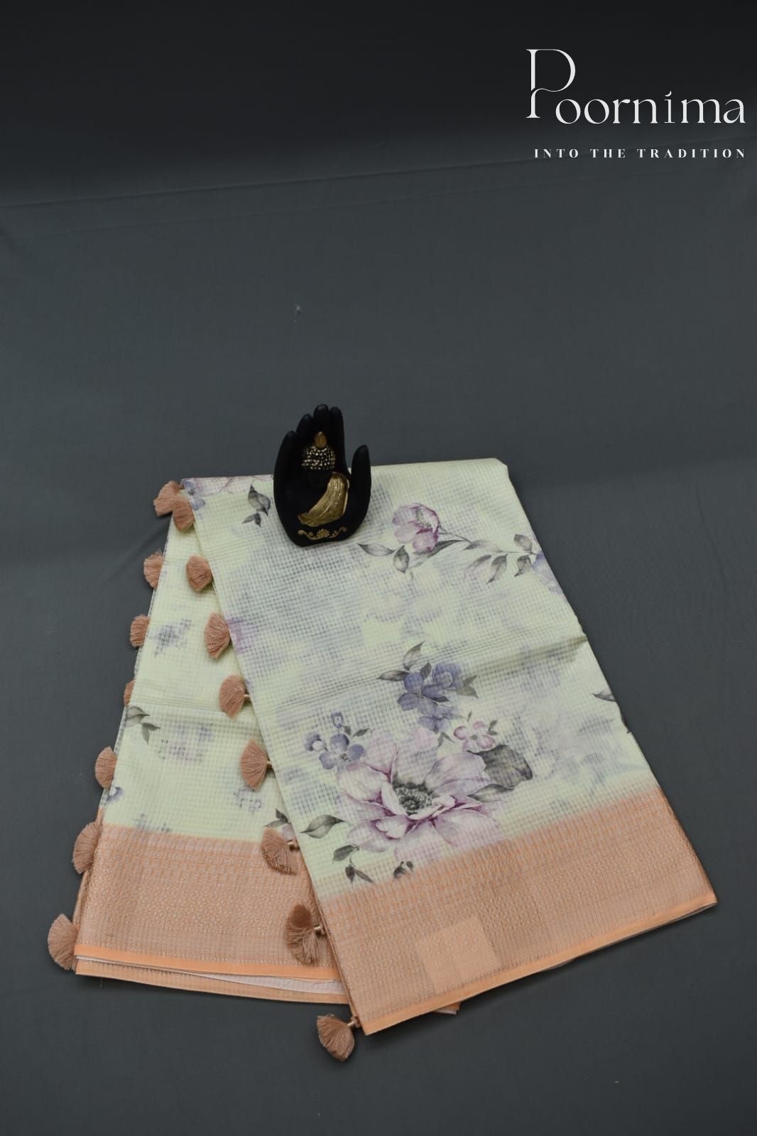 CREAM- BANANA WEAVING SAREE