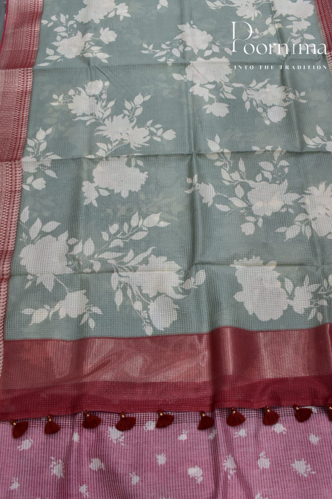 FERN GREEN- BANANA WEAVING SAREE