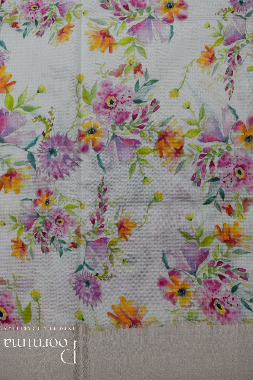 WHITE- BANANA WEAVING SAREE