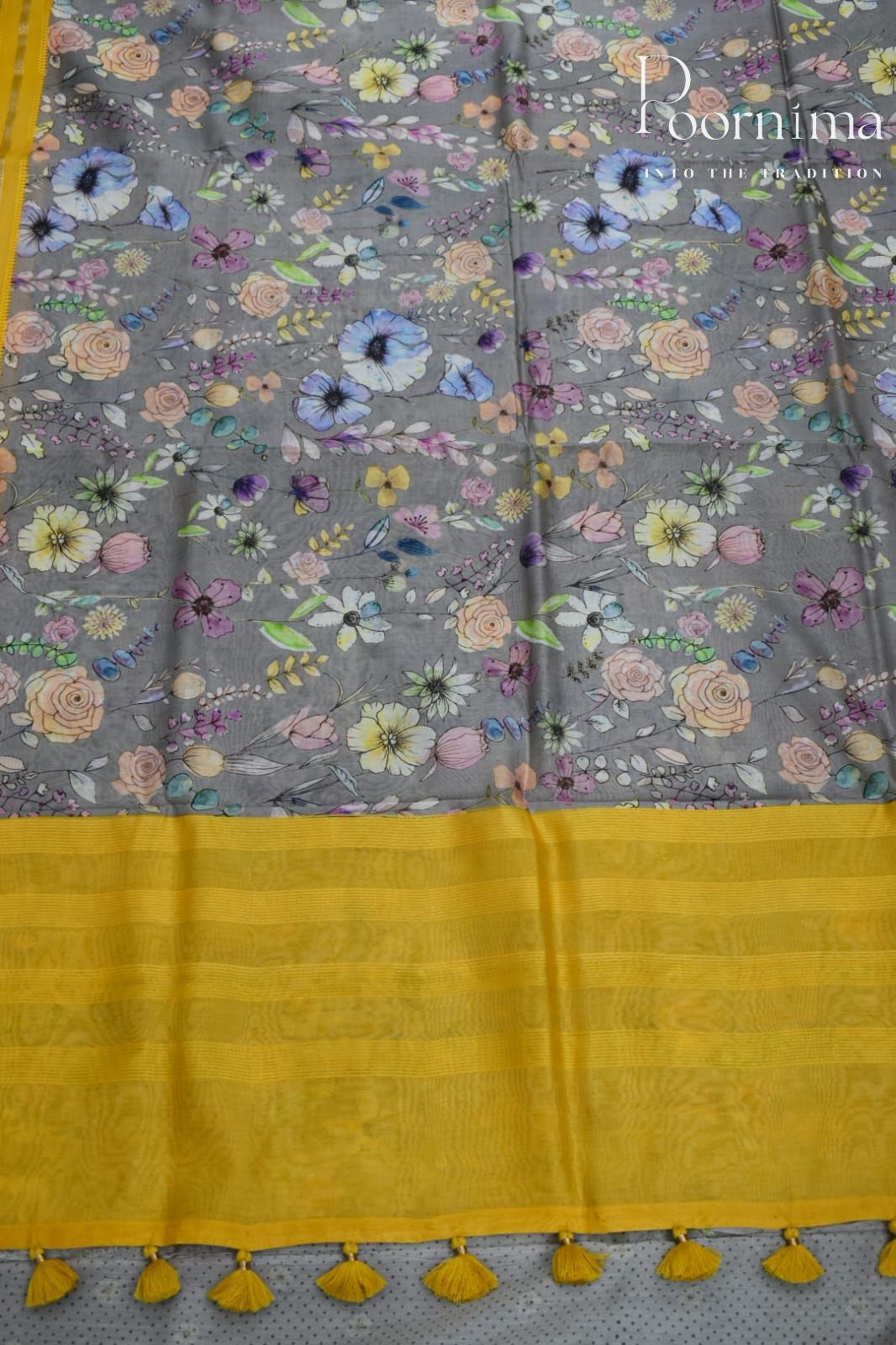 PURPLE- COTTON DIGITAL PRINT SAREE