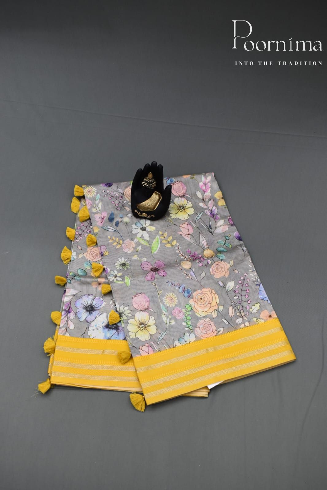 PURPLE- COTTON DIGITAL PRINT SAREE