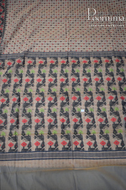 LIGHT BROWN- JAMDANI SAREE