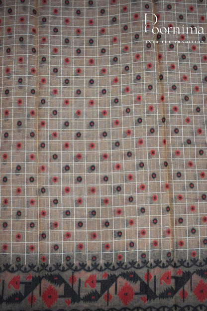 LIGHT BROWN- JAMDANI SAREE