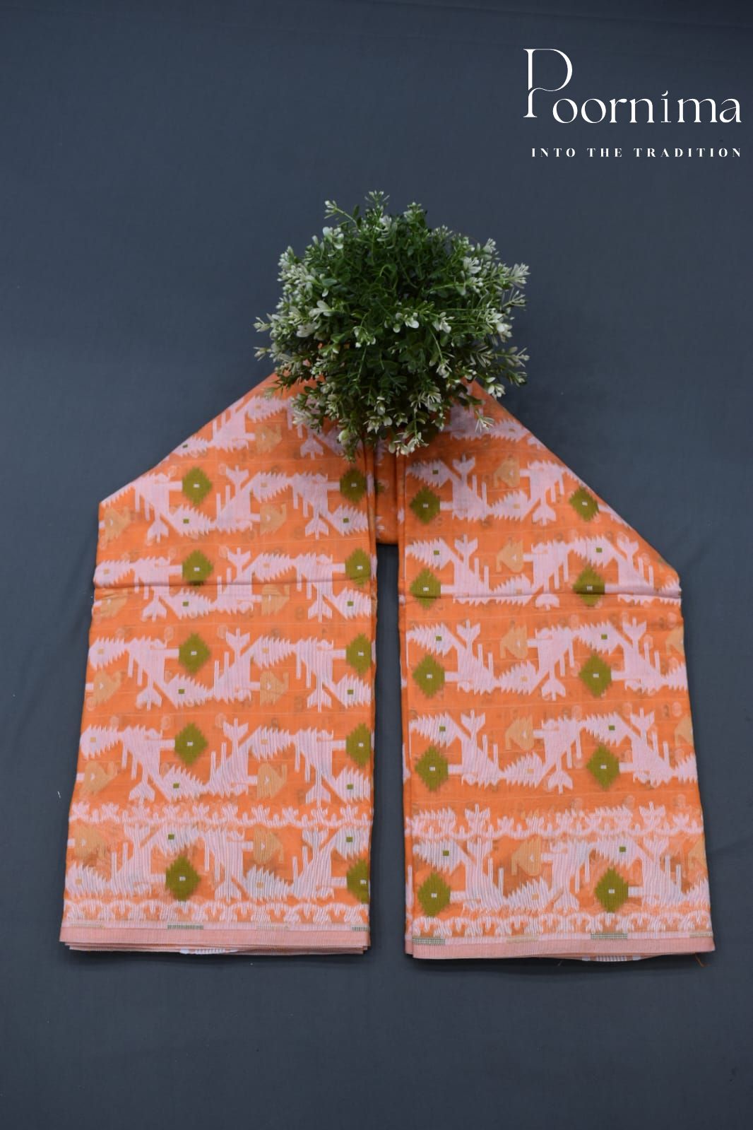ORANGE- JAMDANI SAREE